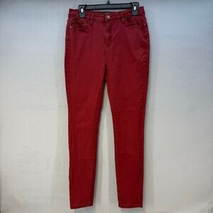 Judy Blue Jeans Women's 13/31 Red Skinny Fit High Rise Preppy Normcore